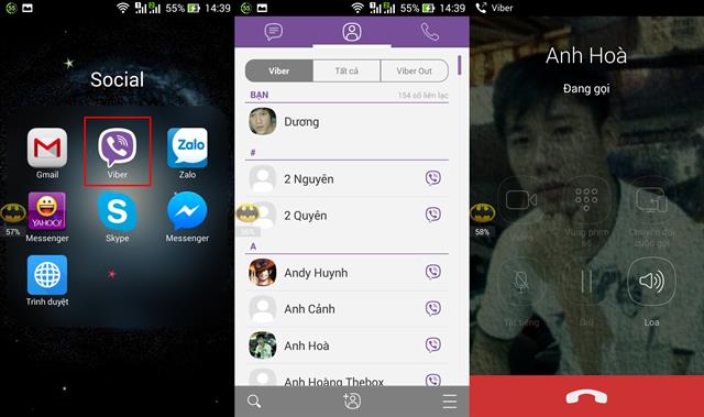 Thực hiện các cuộc gọi video từ hầu hết các thiết bị chạy Android 4.0 và đến các số liên lạc Viber khác. Bạn cũng có thể chuyển các cuộc gọi video giữa thiết bị di động và Máy tính để bàn