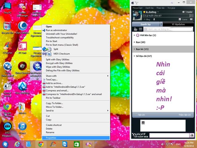 Sau khi tải file về các bạn giải nén ra > chuột phải vào file vừa được giải nén > chọn Properties