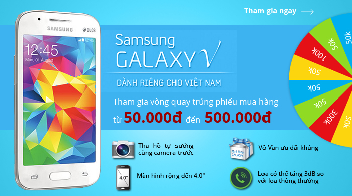 Vòng quay galaxy V trúng phiếu mua hàng 50.000 - 500.000