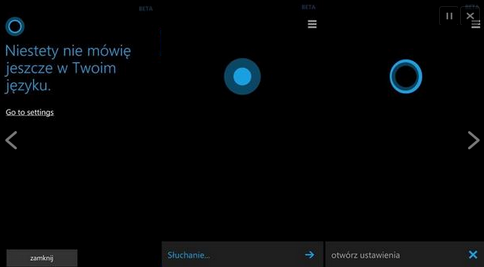 Cortana sử dụng tiếng Ba Lan