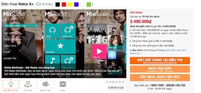 Nokia X+ cũng chỉ còn 2.49 triệu VND