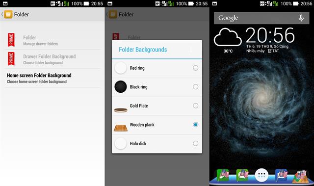 Mục Folder: thay đổi dock cho thư mục