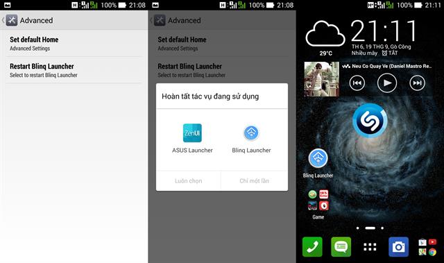 Thì ra trong mục Advanced cũng có tính năng tùy chọn qua lại giữa các Launcher với nhau