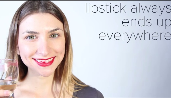 Lipstick sticks to everything your mouth touches