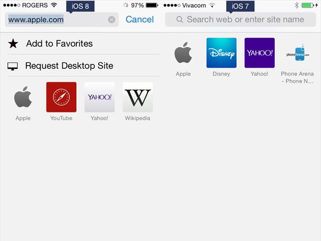iOS 8 vs iOS 7