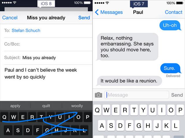 iOS 8 vs iOS 7