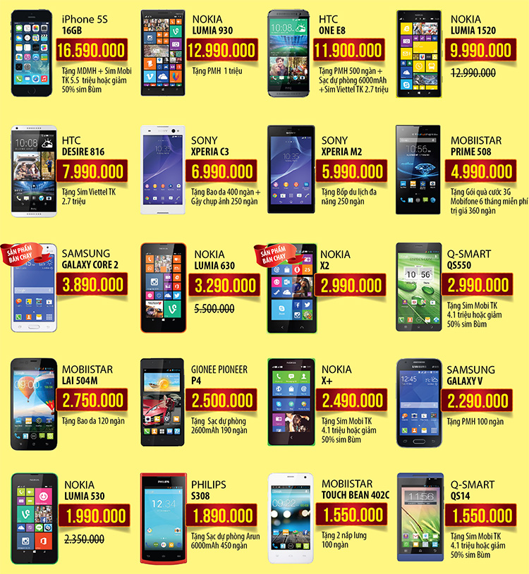 Điện thoại khuyến mãi sốc