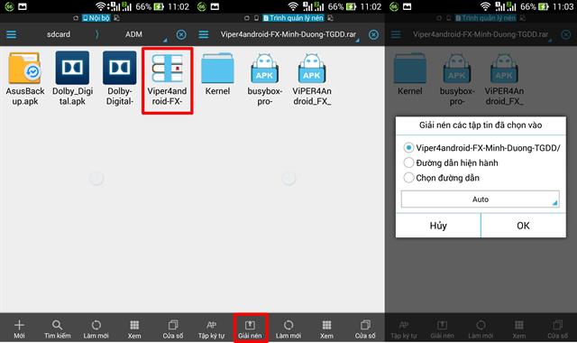 Giải nén gói file .rar vừa tải về