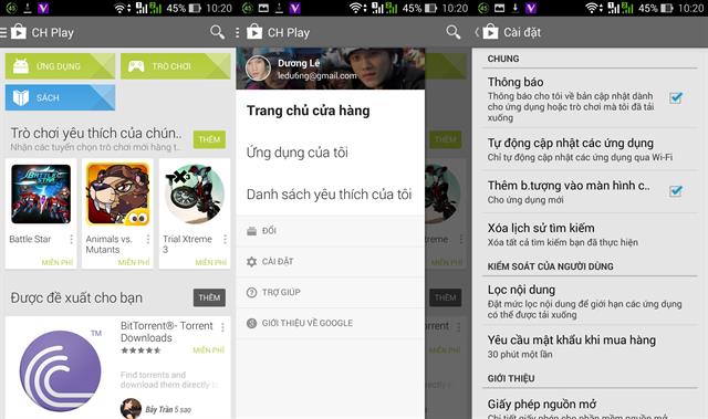 Nhìn lại giao diện CH Play phiên bản 4.9.13 trước đó
