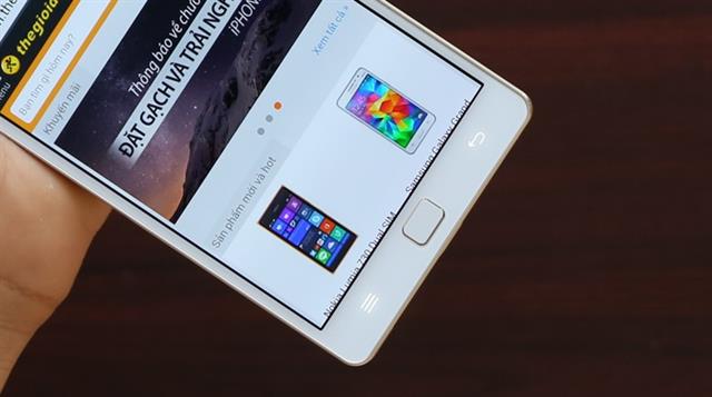 Viền dưới có 2 phím cảm ứng điện dung và nút Home vật lý