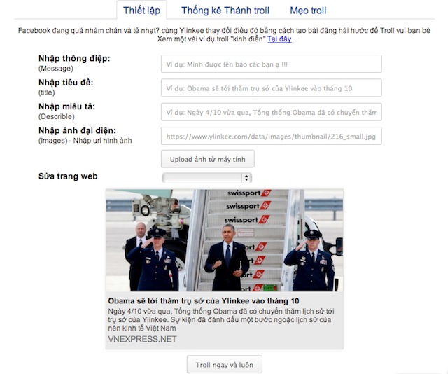 Tạo những bài báo với thông tin giật gân
