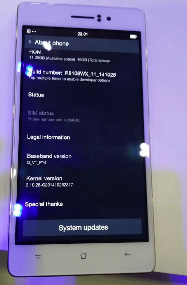 Thông tin phần mềm của máy