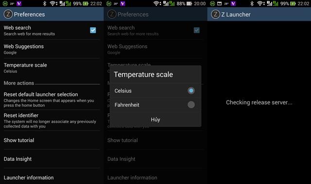 Giao diện phần cài đặt chung
