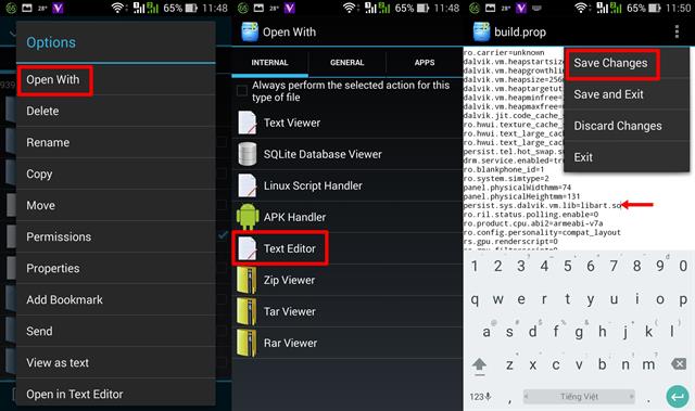 Chỉnh sửa build prop