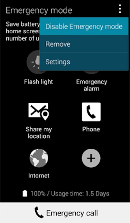 Tắt chế độ khẩn cấp