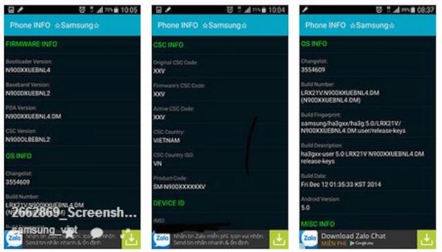 Galaxy Note 3 lên đời Android 5.0 ở Việt Nam