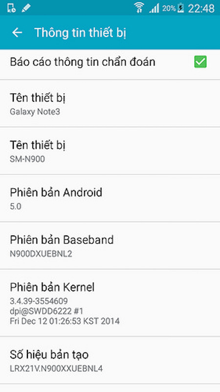 Galaxy Note 3 lên đời Android 5.0 ở Việt Nam