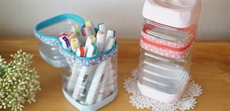 Junbaby: Cách làm hộp đựng bút bằng chai nhựa
