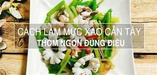 Mực xào cần tây: Cách xào mực tươi với hành cần tây ngon