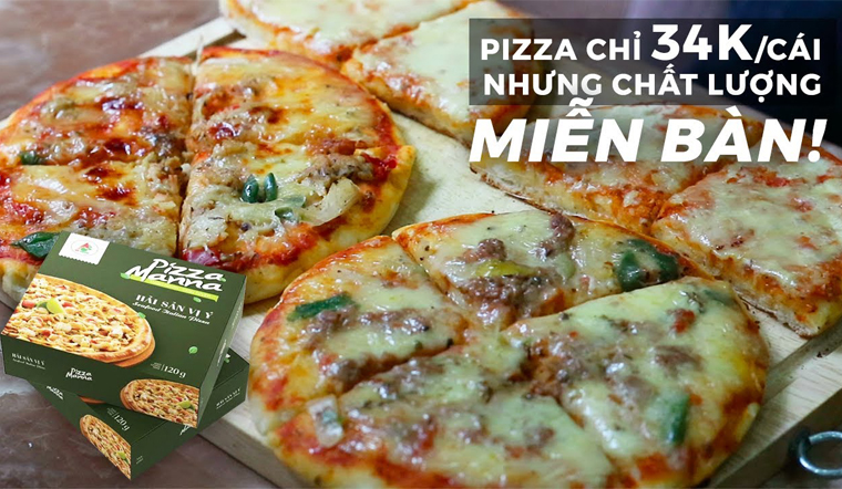 Review pizza Manna - Chỉ mất 8 phút là có pizza thơm ngon ăn liền