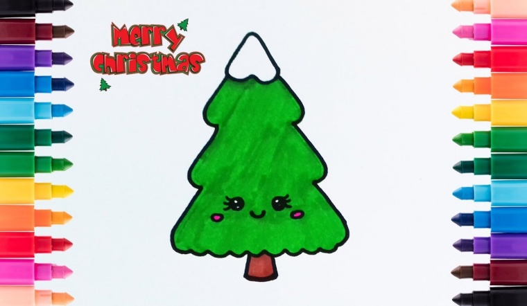 16 cách vẽ cây thông Noel đơn giản mà các mẹ có thể dạy bé