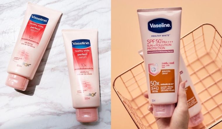 So sánh sữa dưỡng thể Vaseline chống nắng 10X và 50X