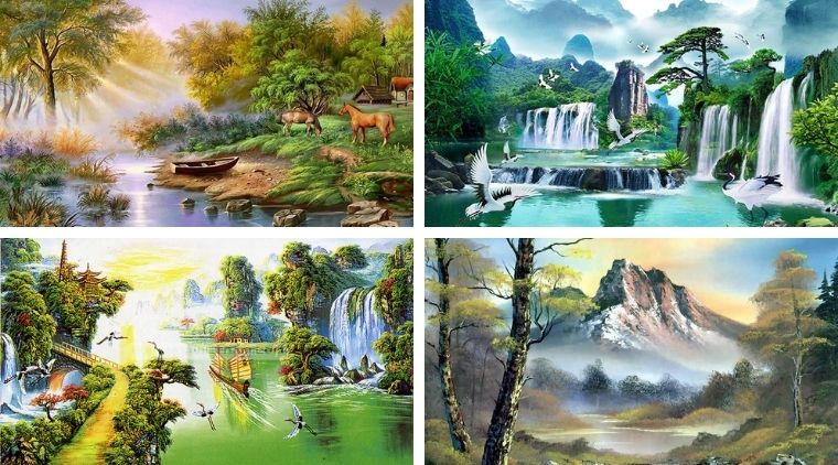 3 Cách vẽ tranh phong cảnh quê hương đơn giản mà đẹp  Khung tranh rẻ
