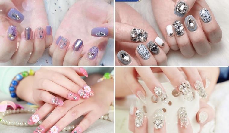 Tham khảo 100 kiểu nail đính đá sành điệu, cuốn hút