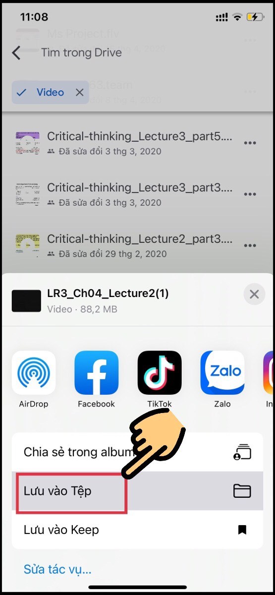 Nhấn Lưu vào tệp Nhấn Lưu vào tệp