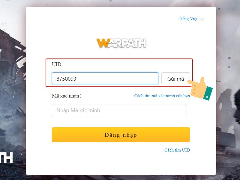 Điền ID nhân vật Điền ID nhân vật
