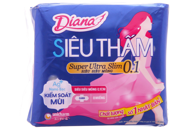 Băng vệ sinh Diana siêu thấm siêu siêu mỏng 0.1cm