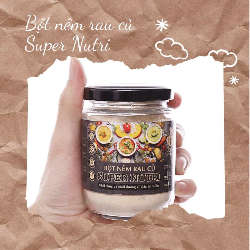 Bột nêm rau củ Jan's Super Nutri hũ 125g