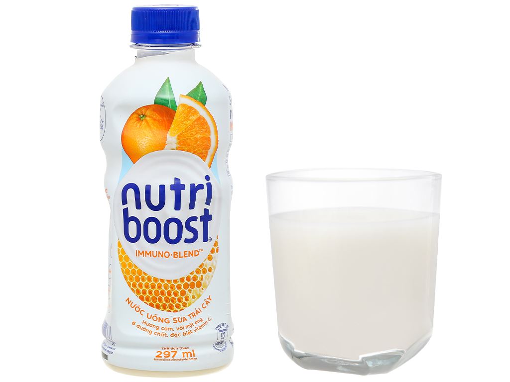 Lốc 6 chai sữa trái cây Nutriboost hương cam 297ml 2