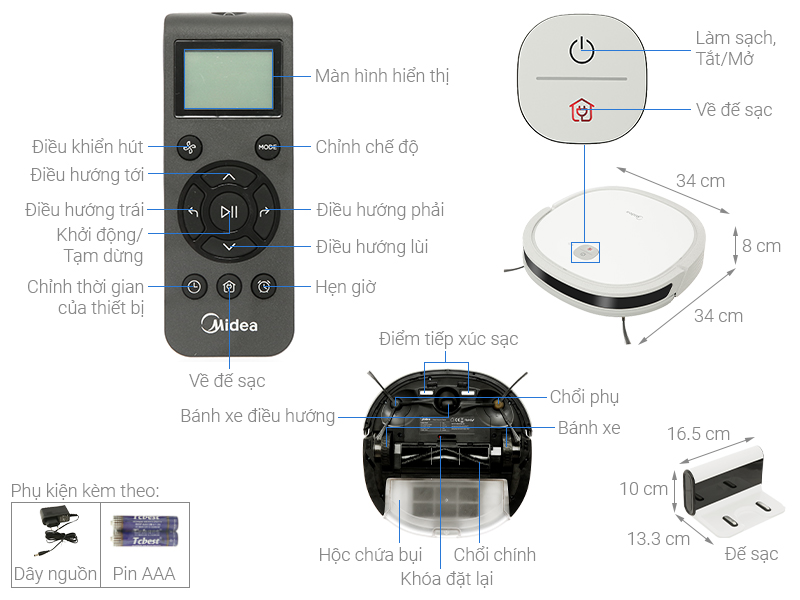 Robot hút bụi Midea M3L