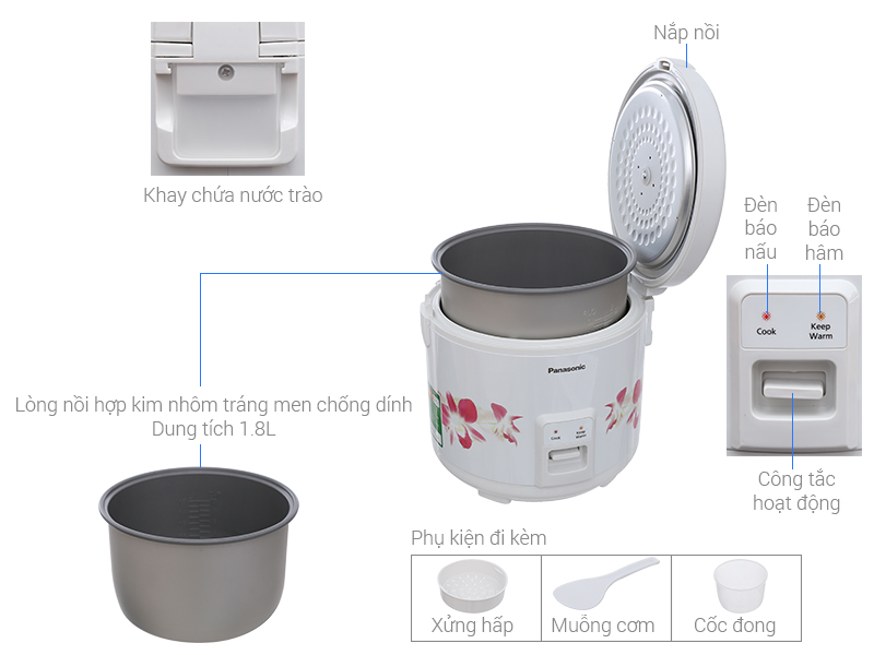 Nồi cơm nắp gài Panasonic SR-MVN187HRA