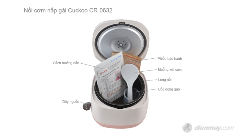 Nồi cơm nắp gài Cuckoo CR 0632 bộ bán hàng chuẩn