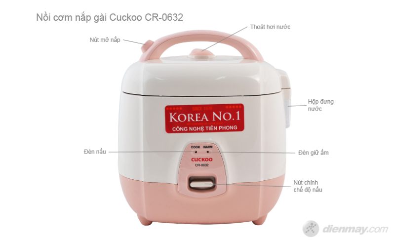 Nồi cơm nắp gài Cuckoo CR 0632 chức năng
