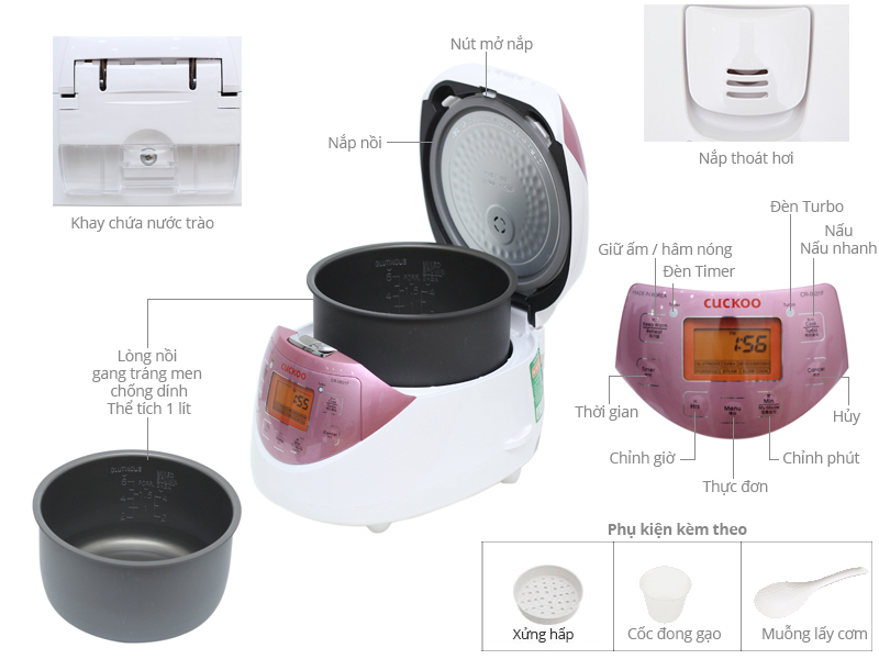 Nồi cơm điện tử Cuckoo 1 lít CR- 0631F