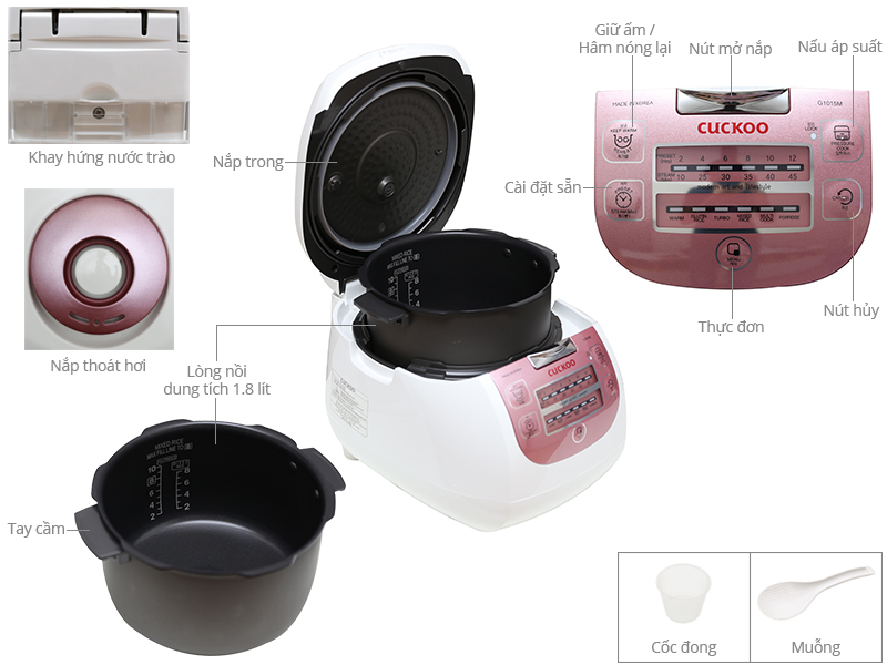 Nồi cơm điện tử Cuckoo 1.8 lít CRP-G1015M
