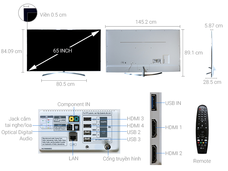 Smart Tivi LG 4K 65 inch 65SJ850