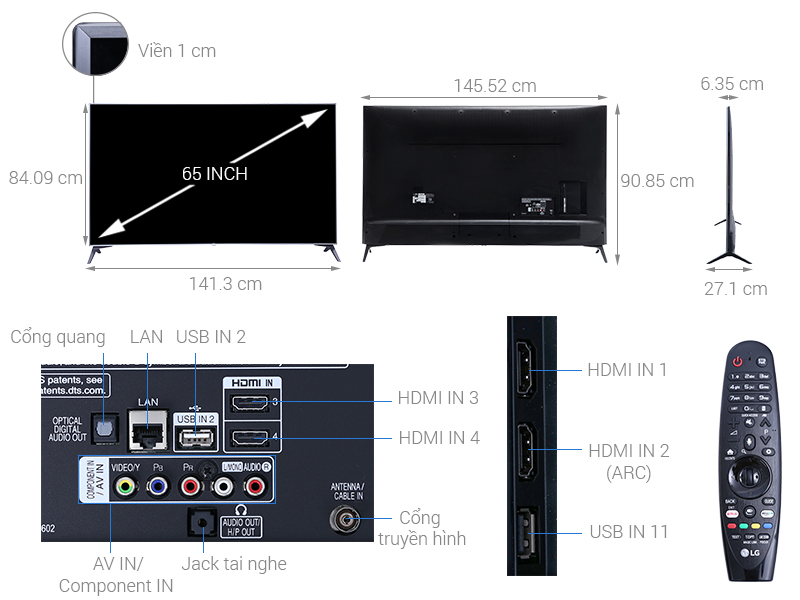 Smart Tivi LG 65 inch 65UJ750T