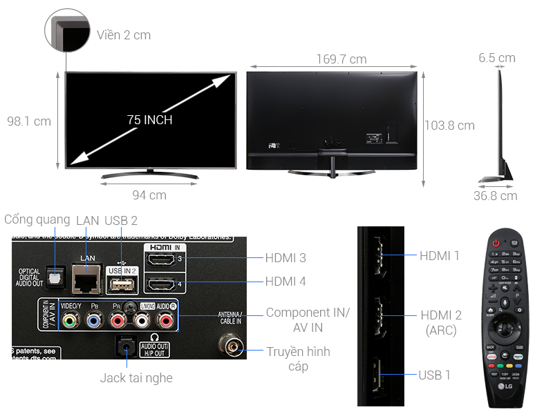 Tivi LED LG 75UJ657T