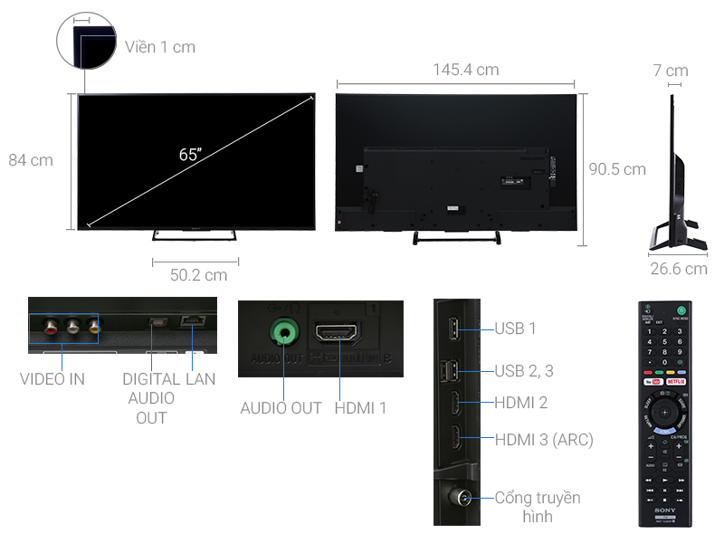 Internet Tivi Sony 65 inch KD-65X7000E