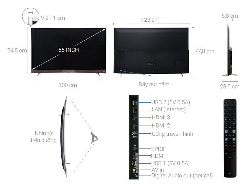 Smart Tivi TCL 55 inch L55P3-CF