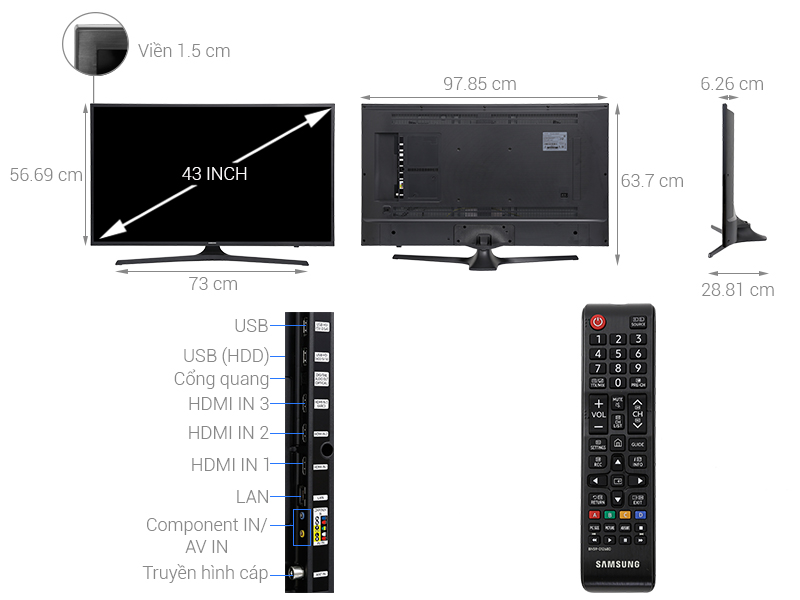 Smart Tivi Samsung 4K 43 inch UA43MU6153
