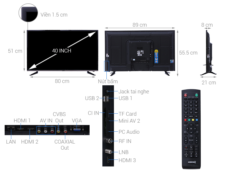 Tivi LED Asanzo 40 inch 40AS330