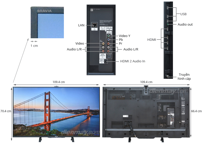 Internet Tivi 3D LED Sony KD-49X8500B 49 inch
