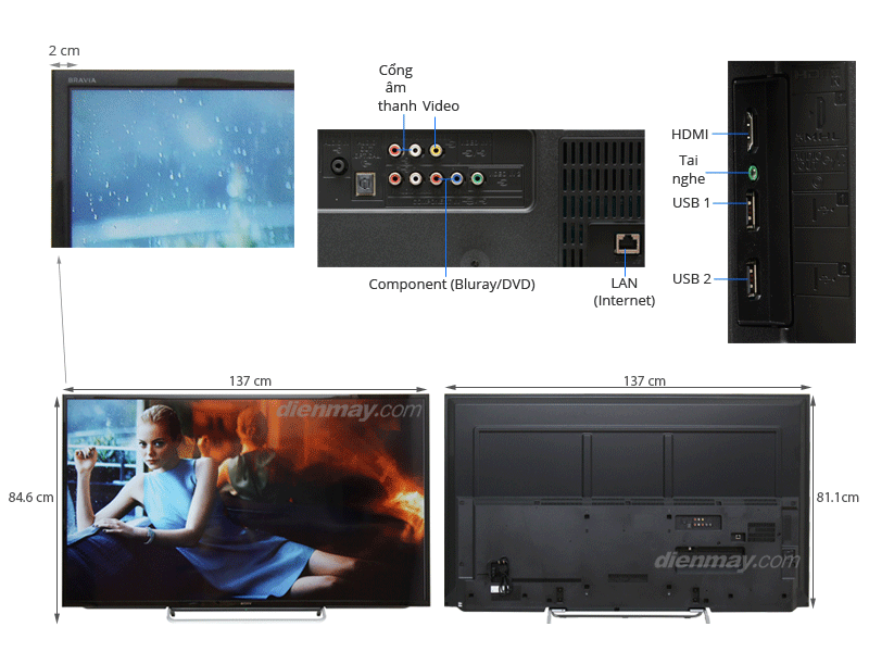 Internet Tivi LED Sony KDL-60W600B 60 inch
