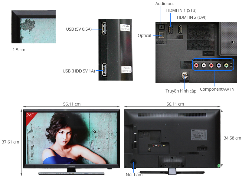 Tivi Samsung 24 inch UA24J4100