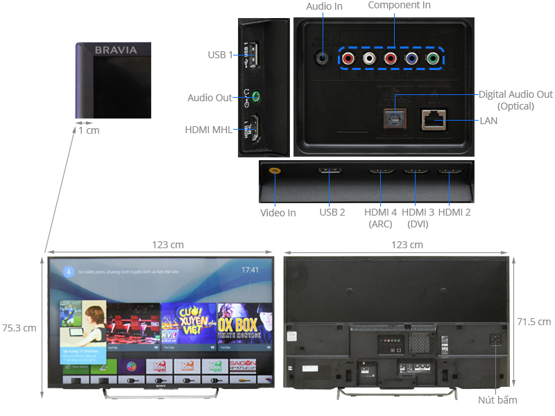 Smart Tivi Sony 55 inch KDL-55W800C
